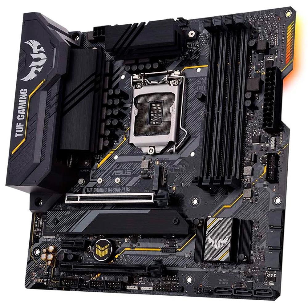 Placa-Mãe ASUS TUF Gaming B460M-Plus, Intel LGA1200, mATX, DDR4, Preto - 90MB1450-C1BAY0 Placa-Mãe ASUS TUF Gaming B460M-Plus, Intel LGA1200, mATX, DDR4, Preto - 90MB1450-C1BAY0