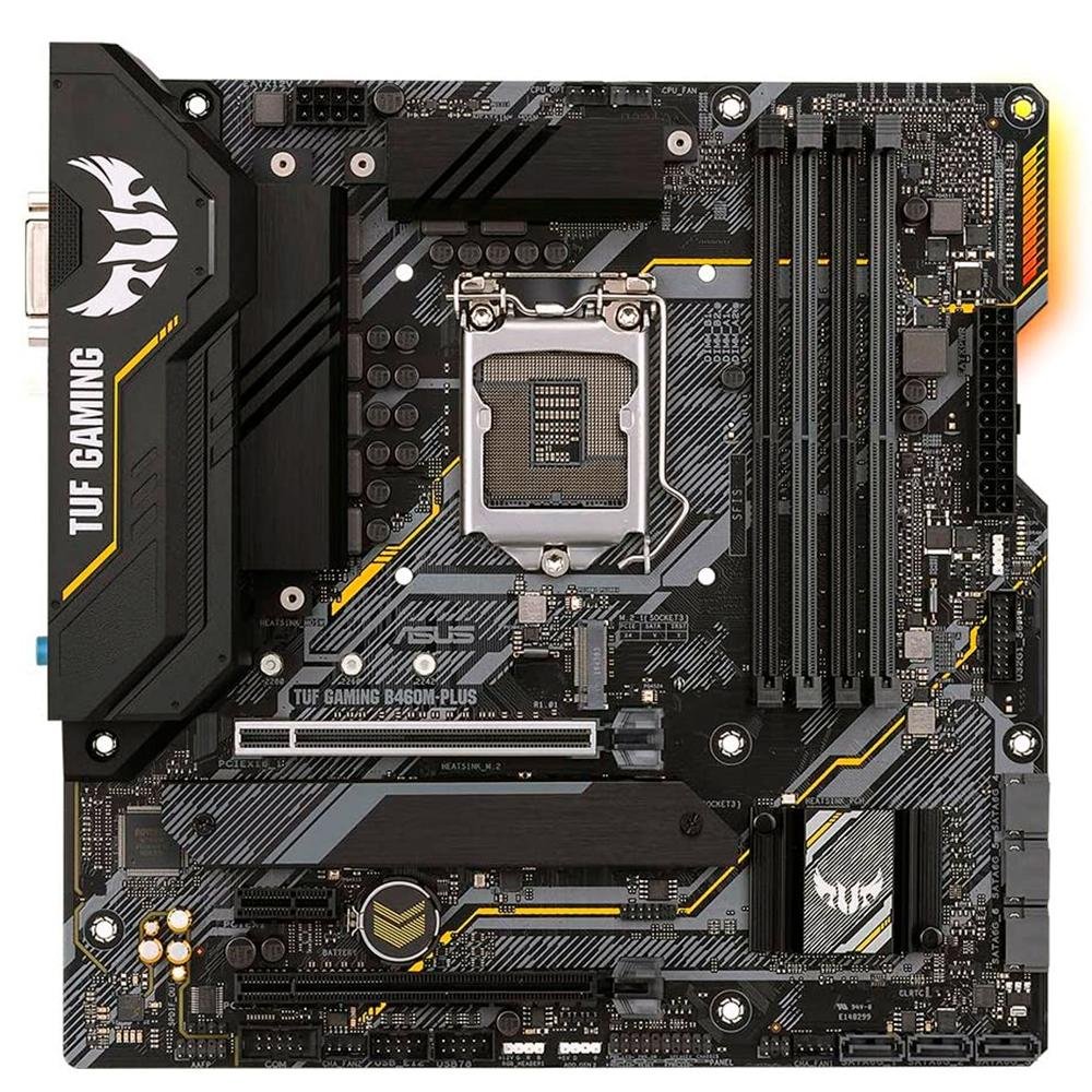 Placa-Mãe ASUS TUF Gaming B460M-Plus, Intel LGA1200, mATX, DDR4, Preto - 90MB1450-C1BAY0 Placa-Mãe ASUS TUF Gaming B460M-Plus, Intel LGA1200, mATX, DDR4, Preto - 90MB1450-C1BAY0