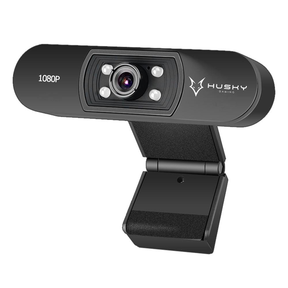 Imagem 2 de 4 do produto Webcam Husky Gaming Snow, Preto, Full HD 1080p, 25 FPS, Com Iluminação, Foco Ajustável e Microfone Embutido - HGMN000
