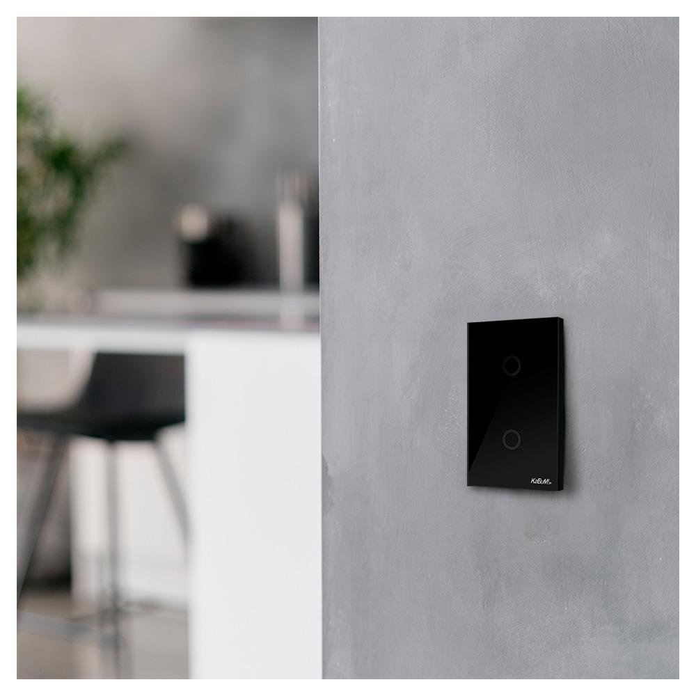 Interruptor KaBuM! Smart, Bivolt, 2 Botões, Preto, 10A, 50/60Hz, Smart Home Interruptor KaBuM! Smart, Bivolt, 2 Botões, Preto, 10A, 50/60Hz, Smart Home