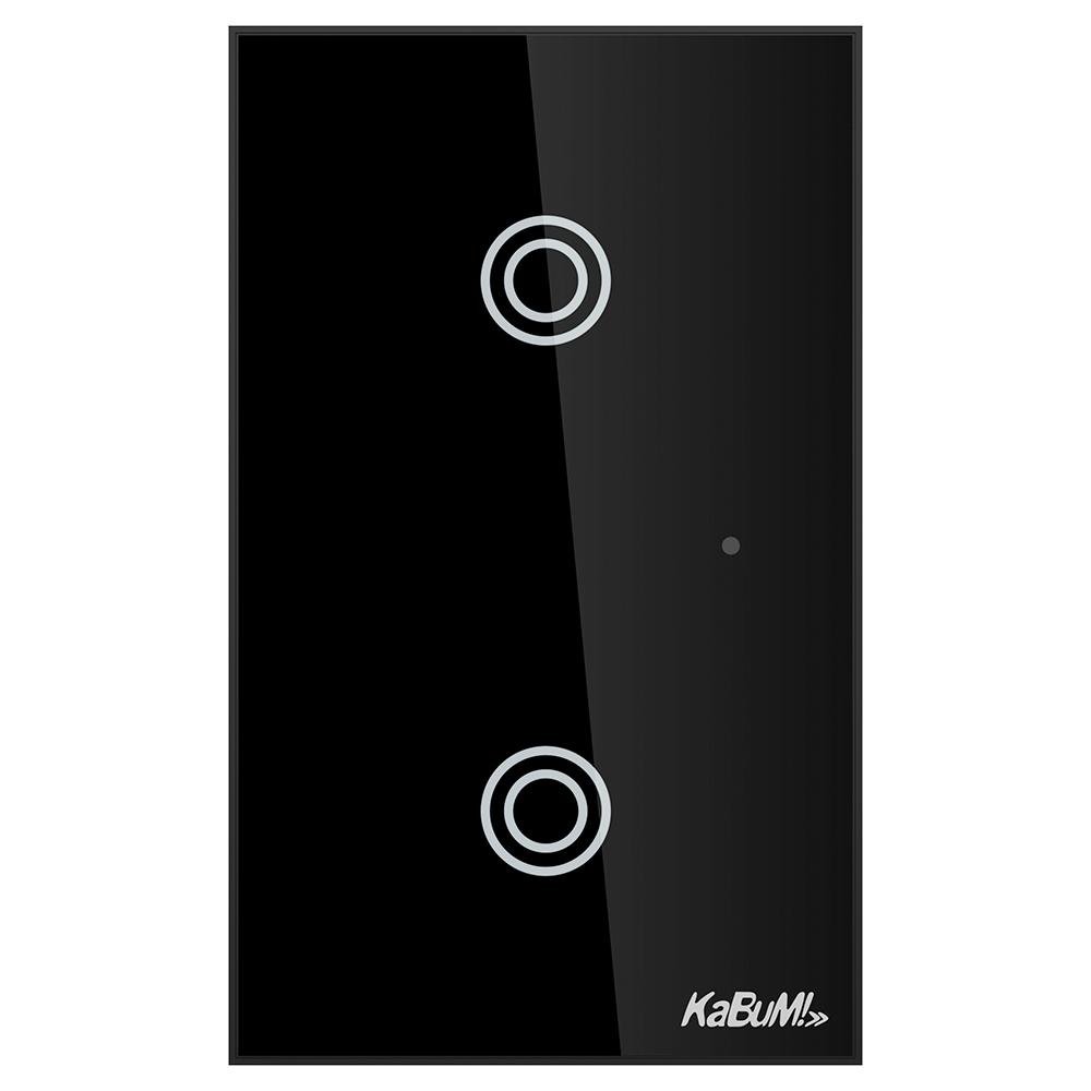 Interruptor KaBuM! Smart, Bivolt, 2 Botões, Preto, 10A, 50/60Hz, Smart Home Interruptor KaBuM! Smart, Bivolt, 2 Botões, Preto, 10A, 50/60Hz, Smart Home