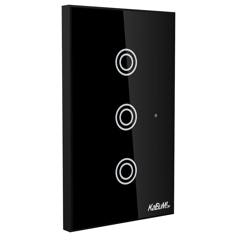 Imagem 2 de 5 do produto Interruptor KaBuM! Smart, Bivolt, 3 Botões, Preto, 15A, 50/60Hz, Smart Home