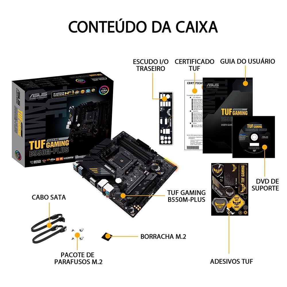Placa-Mãe ASUS TUF Gaming B550M-Plus, AMD AM4, mATX, DDR4, Preto - 90MB14A0-C1BAY0 - view 9
