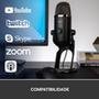 Microfone Condensador Blue Yeti X Podcast, USB, Preto - 988-000105