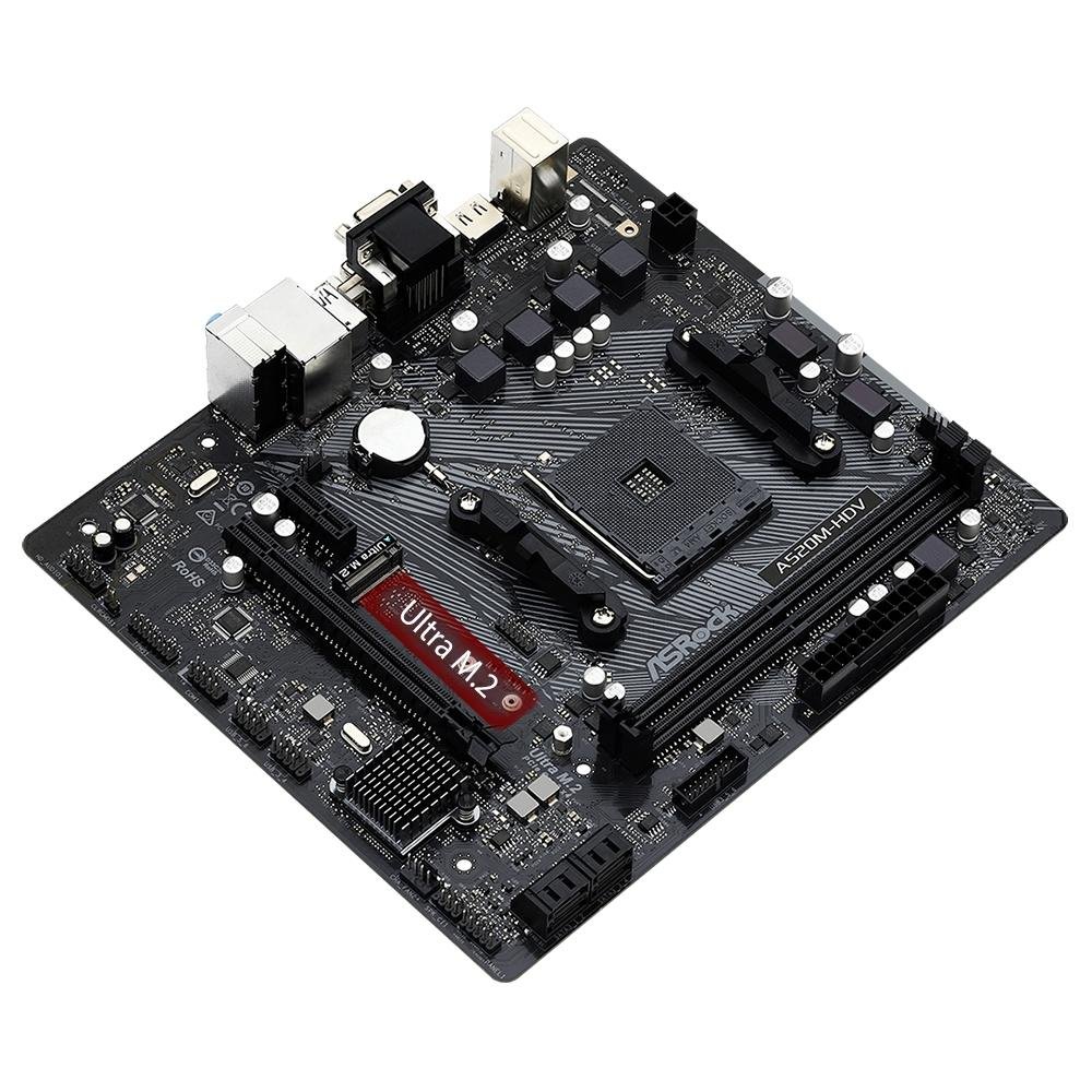 Placa Mãe ASRock A520M-HDV, AMD AM4, Micro ATX, DDR4 | KaBuM!