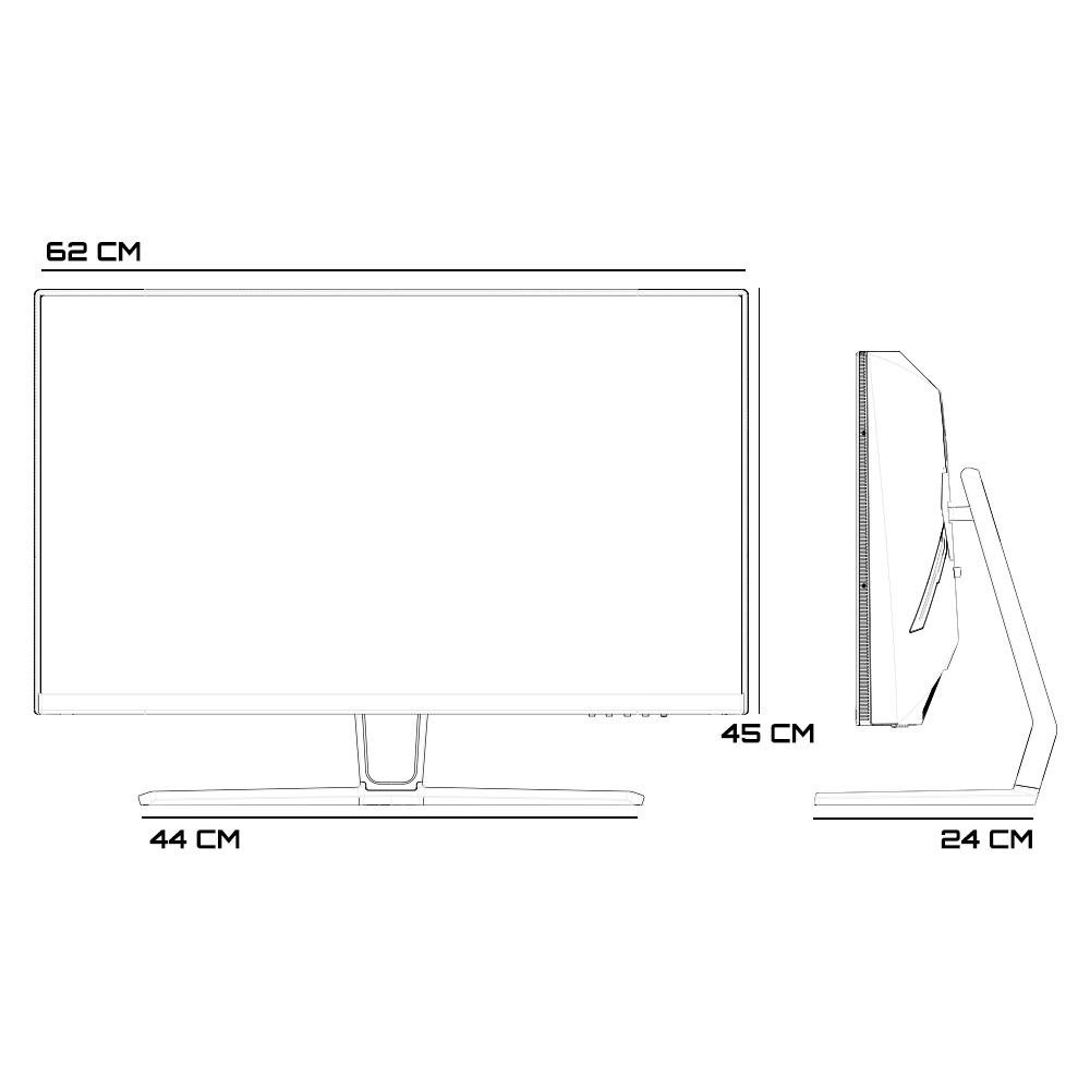 Imagem 8 de 8 do produto Monitor Gamer Husky Storm 27' LED, Curvo, 180Hz, Full HD, 1ms, DisplayPort e HDMI, 99% sRGB, Adaptive Sync, Ajuste de Ângulo - HGMT001