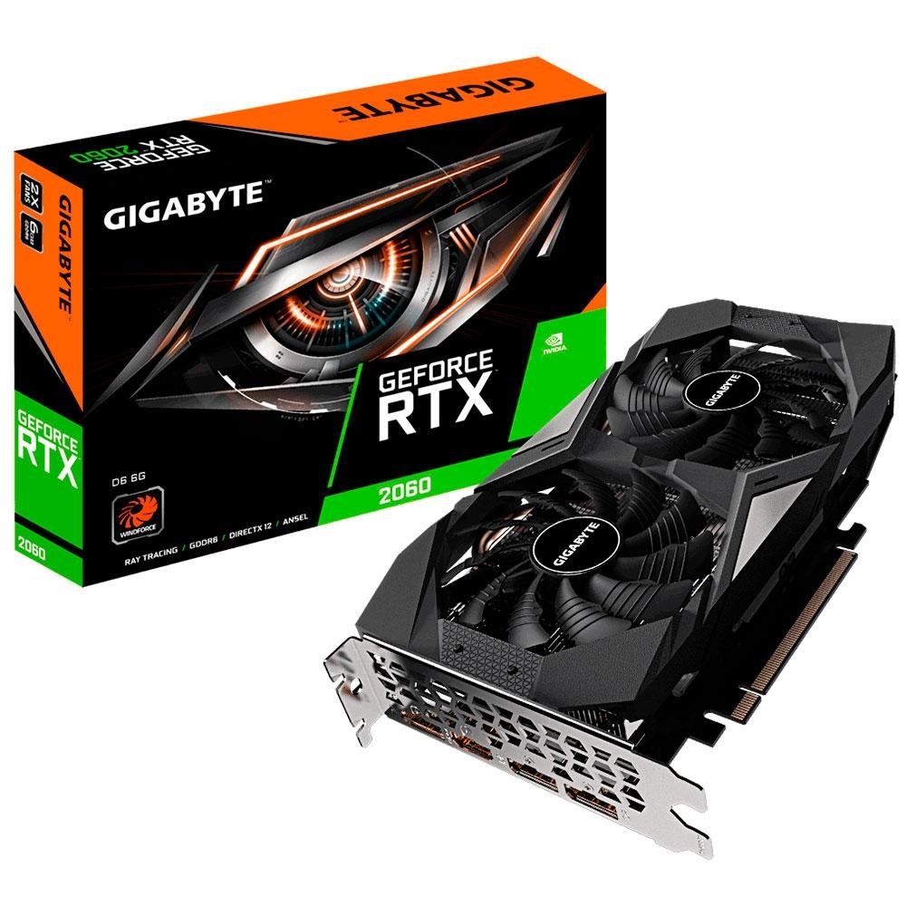 Placa de Vídeo Gigabyte NVIDIA GeForce RTX 2060 D6 6G GDDR6 GV