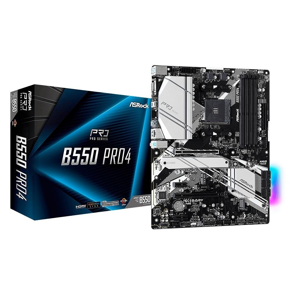Placa Mãe ASRock B550 Pro4, AMD AM4, ATX, DDR4 | KaBuM!