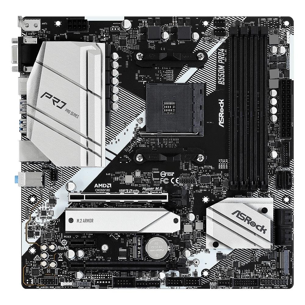 Placa Mãe ASRock B550M Pro4, AMD AM4, Micro ATX, DDR4 | KaBuM!
