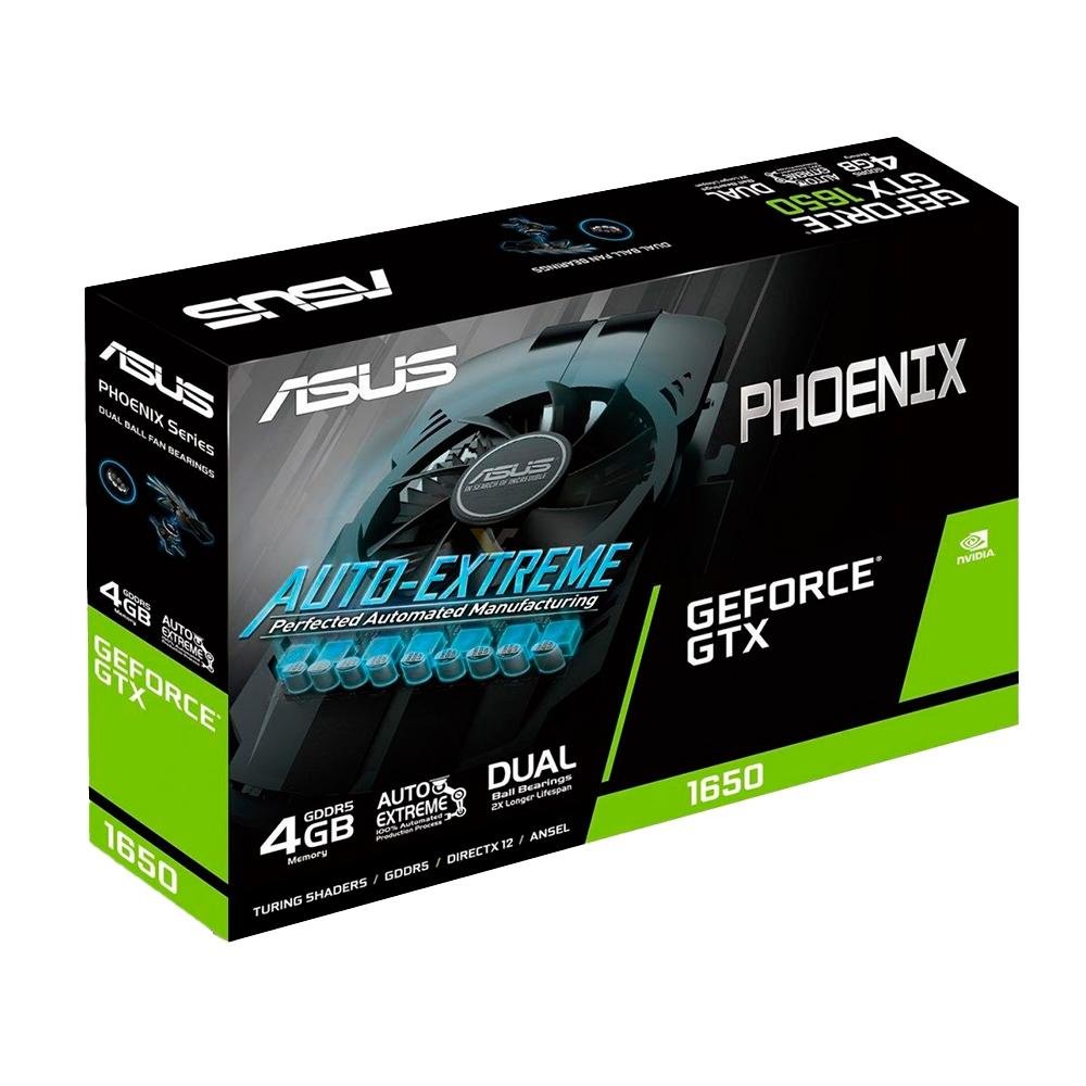 Imagem 2 de 12 do produto Placa de Vídeo GTX 1650 OC Edition Asus Phoenix NVIDIA GeForce, 4GB, GDDR6 - PH-GTX1650-O4GD6