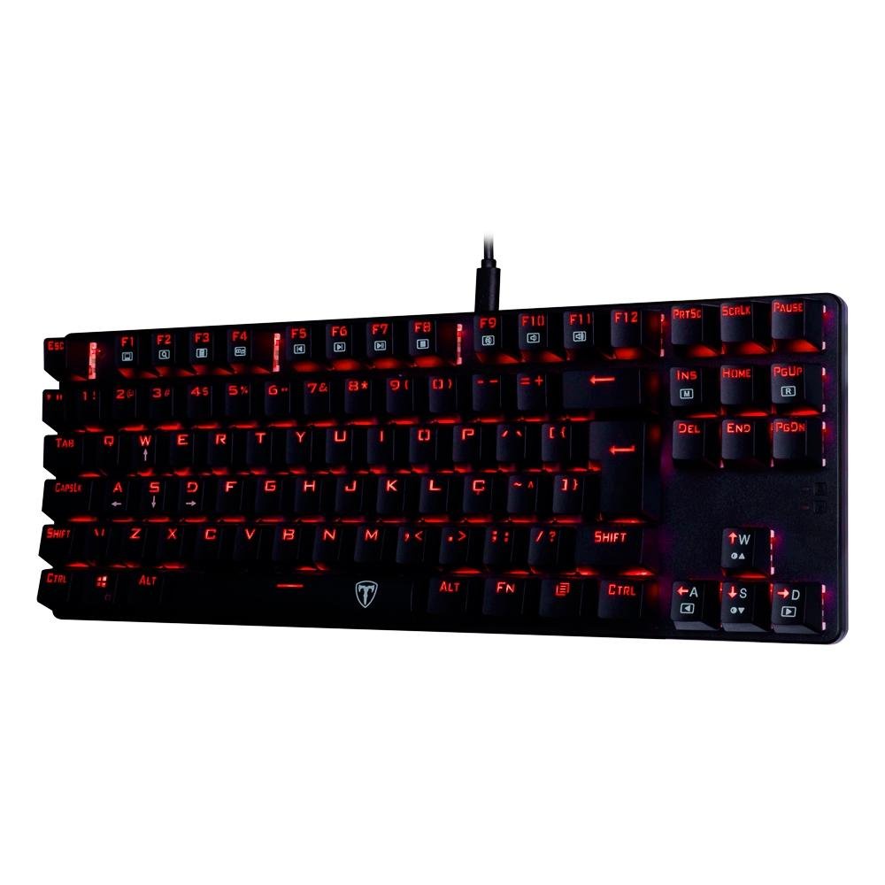 Imagem 2 de 4 do produto Teclado Mecânico Gamer T-Dagger Bora, LED Vermelho, Switch Blue, ABNT2 - T-TGK313-RED
