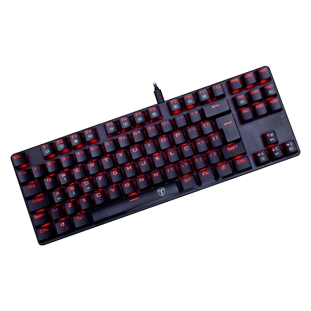 Imagem 3 de 4 do produto Teclado Mecânico Gamer T-Dagger Bora, LED Vermelho, Switch Blue, ABNT2 - T-TGK313-RED