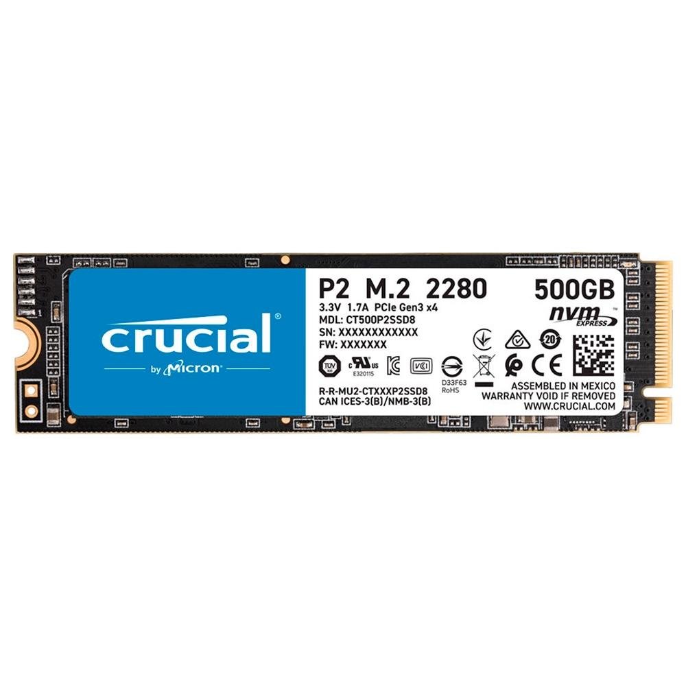 SSD Crucial P2, 500 GB, M.2 NVMe | KaBuM!