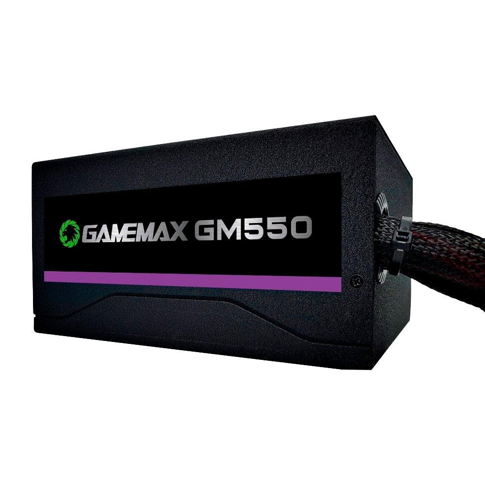 Imagem 5 de 7 do produto Fonte Gamemax, 550W, 80 Plus Bronze, PFC Ativo, Com Cabo, Preto - GM550
