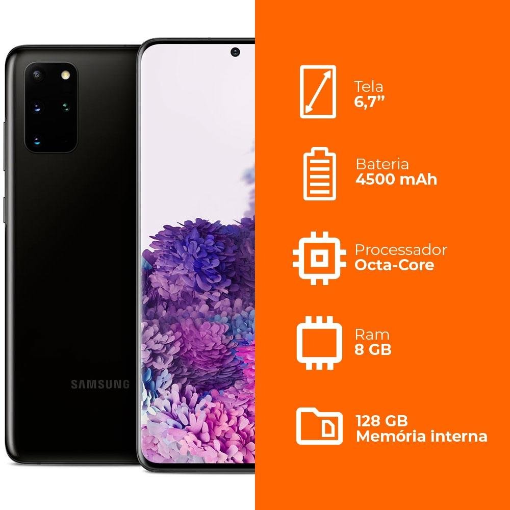 Smartphone Samsung Galaxy S20+, 128GB, 64MP, Tela 6.7´, Cosmic