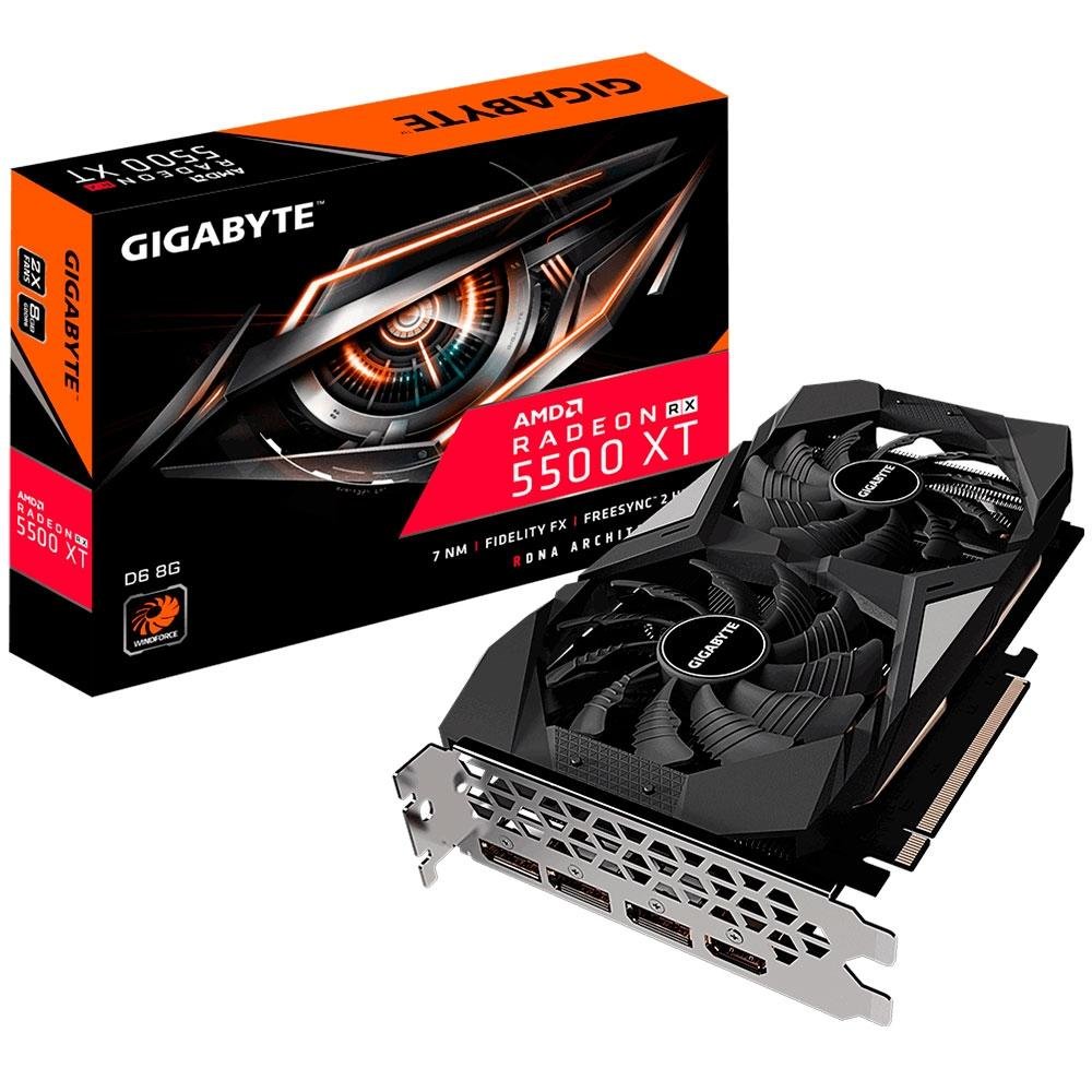 Placa de Vídeo Gigabyte Radeon RX 5500 XT D6, AMD/ATI, 8G, GDDR6
