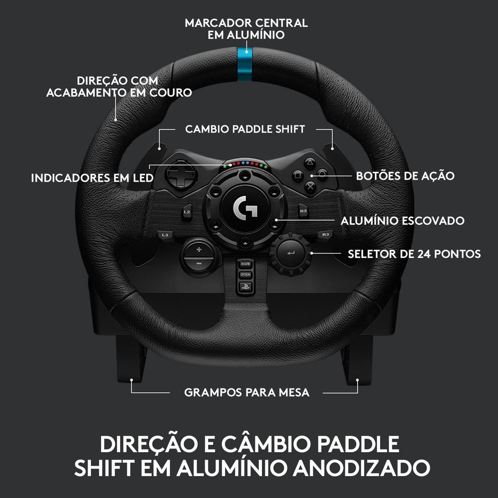 Volante Logitech G923 para PS5, PS4 e PC com Force Feedback TRUEFORCE, Pedais Responsivos, Launch Control - 941-000148 - view 6