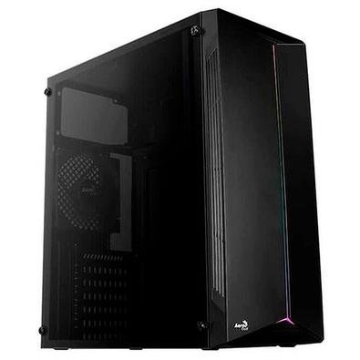 Gabinete Mid-Tower acessível com um design RGB LED elegante no painel frontal. Vem equipado com um painel lateral de vidro temperado para mostrar o in