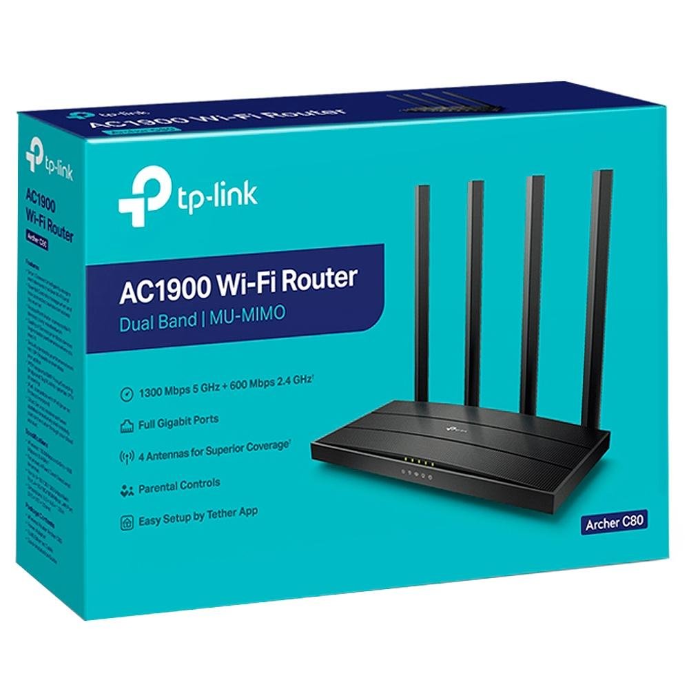 Roteador TP-Link 1900 Mbps 4 antenas - Archer C80 Roteador TP-Link 1900 Mbps 4 antenas - Archer C80