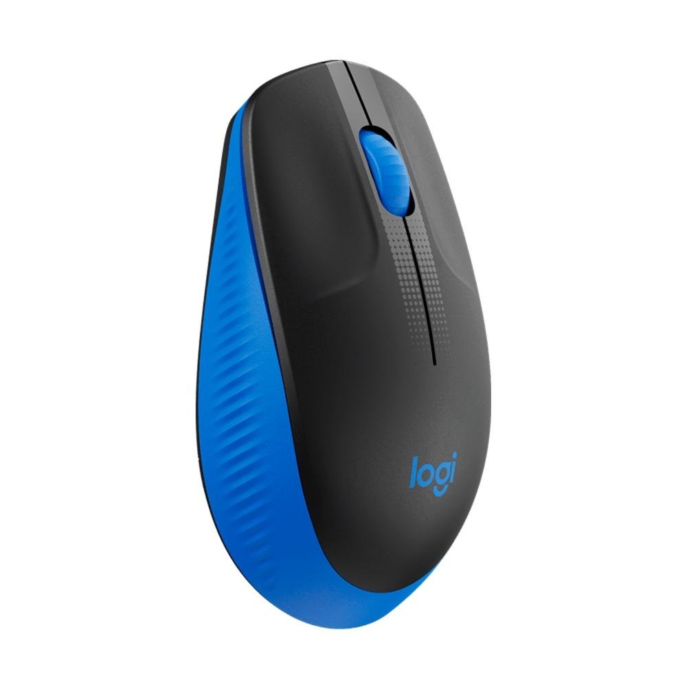 Imagem 2 de 9 do produto Mouse sem fio Logitech M190 com Design Ambidestro de Tamanho Padrão, Conexão USB e Pilha Inclusa, Azul - 910-005903