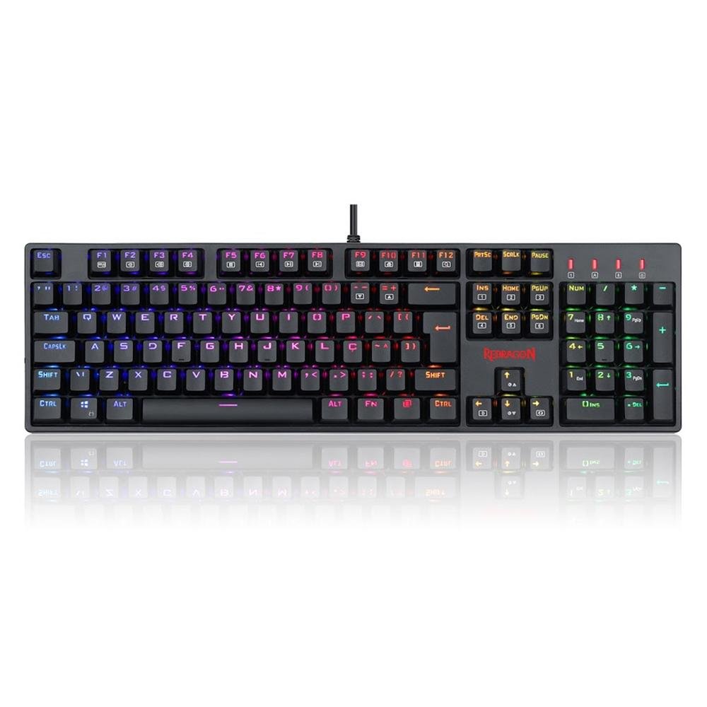 Teclado Mecânico Gamer Redragon Surara Pro, RGB, Switch Redragon Optical Blue, ABNT2, Preto - K582RGB-PRO (PT-BLUE) Teclado Mecânico Gamer Redragon Surara Pro, RGB, Switch Redragon Optical Blue, ABNT2, Preto - K582RGB-PRO (PT-BLUE)