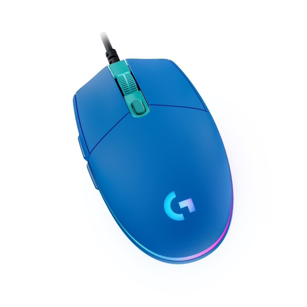 Mouse Gamer Logitech G203 LIGHTSYNC RGB, Efeito de Ondas de Cores, 6 Botões Programáveis e Até 8.000 DPI, Azul - 910-005795