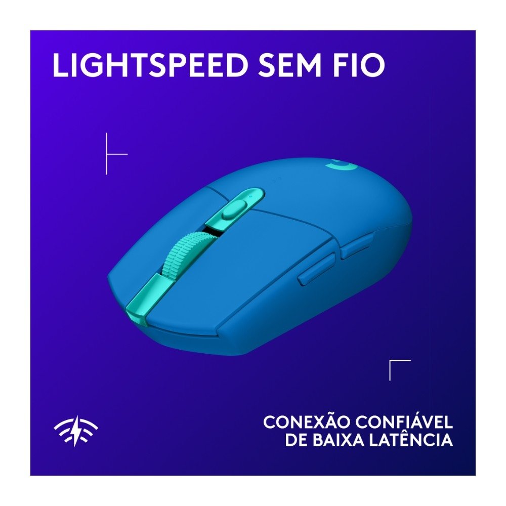 Mouse Gamer Sem Fio Logitech G305 LIGHTSPEED com 6 Botões Programáveis e Até 12.000 DPI, Azul - 910-006013
