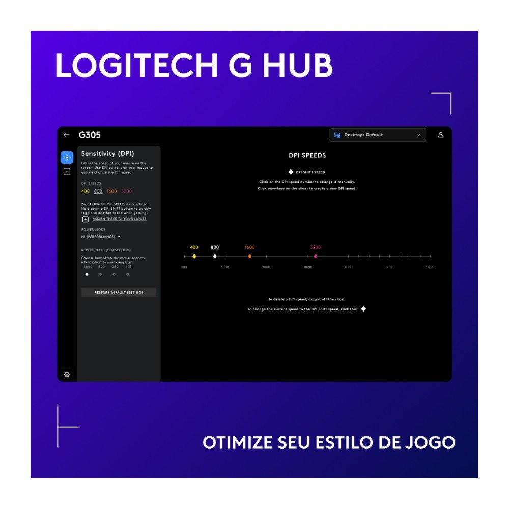 Mouse Gamer Sem Fio Logitech G305 LIGHTSPEED com 6 Botões Programáveis e Até 12.000 DPI, Azul - 910-006013