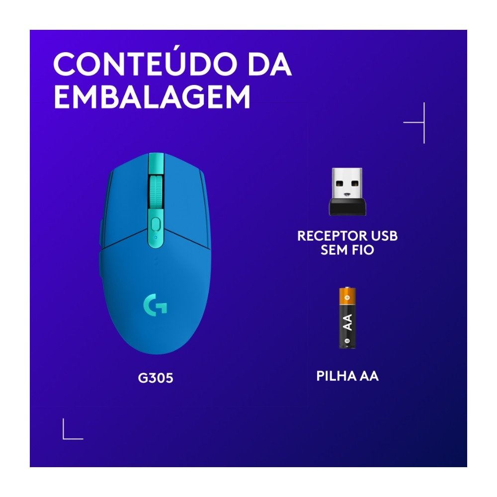 Mouse Gamer Sem Fio ( Balão.info) com 6 Botões Programáveis e Até 12.000 DPI, Azul - 910-( Balão.info - view 8