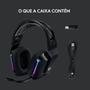 Headset Gamer Sem Fio Logitech G733 7.1 Dolby Surround RGB LIGHTSYNC, Blue VOICE para PC e PlayStation, Preto - 981-000863