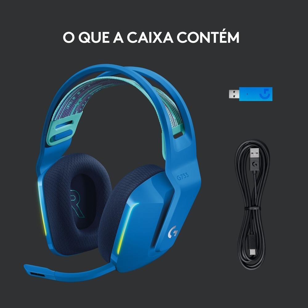 Headset Gamer Sem Fio Logitech G733 7.1 Dolby Surround RGB