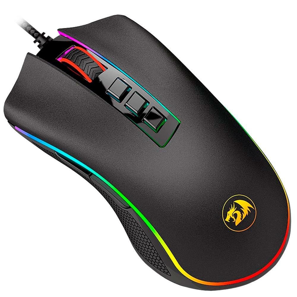 Imagem 6 de 10 do produto Kit Gamer Redragon Teclado Mecânico Kumara, RGB, Switch Outemu Blue, PT + Mouse Cobra M711, Chroma, 10000DPI, Preto - S118