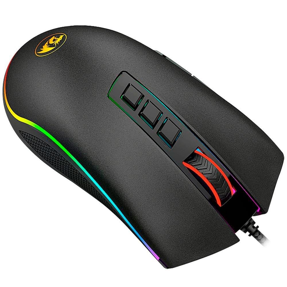Imagem 8 de 10 do produto Kit Gamer Redragon Teclado Mecânico Kumara, RGB, Switch Outemu Blue, PT + Mouse Cobra M711, Chroma, 10000DPI, Preto - S118