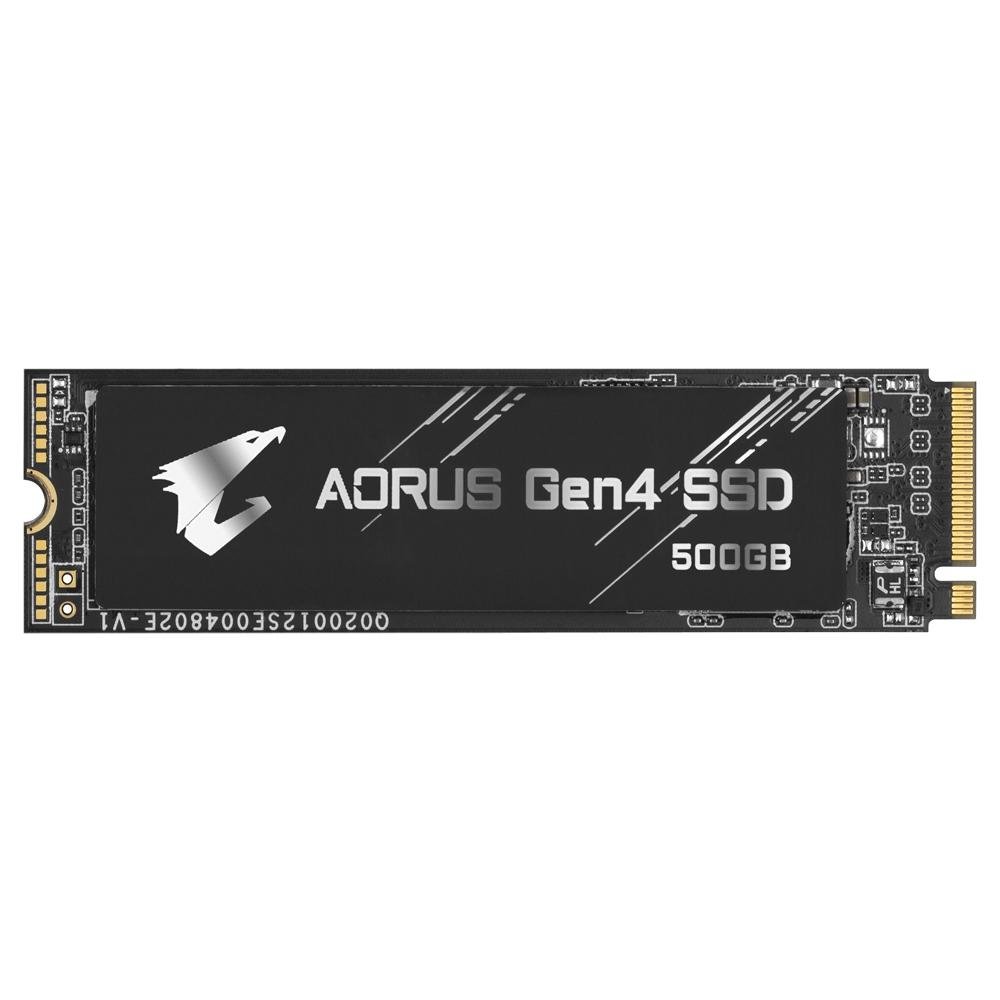 Imagem 3 de 3 do produto SSD 500 GB Aorus Gen4, M.2 NVMe, Leitura: 5000MB/s e Gravação: 2500MB/s, Preto - GP-AG4500G