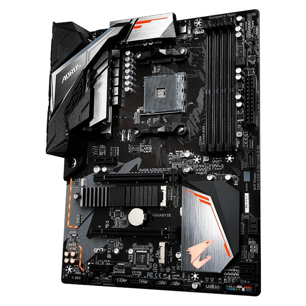 Imagem 3 de 5 do produto Placa-Mãe Gigabyte Aorus B450 Elite V2, AMD B450, Rev. 1.0, ATX, DDR4, Preto - B450 AORUS ELITE V2