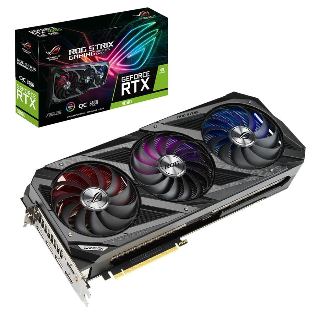 EK水冷 ASUS ROG RTX3090 24GB Placa de Vídeo Asus NVIDIA RTX 3090 24GB | KaBuM!