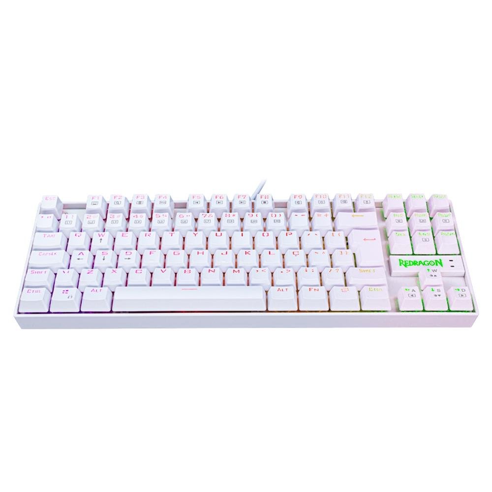 Kit Gamer Redragon Teclado Mecânico Kumara, RGB, Switch Outemu Blue, PT, Branco + Mouse Cobra M711, Chroma, 10000DPI, Branco - S118W - view 4