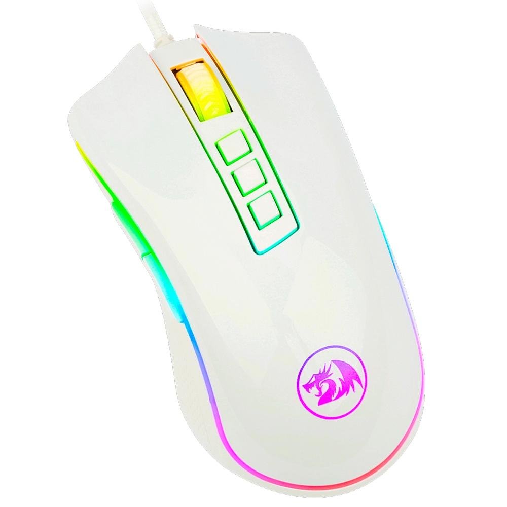 Kit Gamer Redragon Teclado Mecânico Kumara, RGB, Switch Outemu Blue, PT, Branco + Mouse Cobra M711, Chroma, 10000DPI, Branco - S118W - view 5