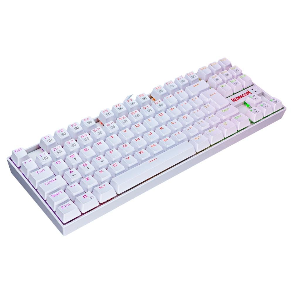 Kit Gamer Redragon Teclado Mecânico Kumara, RGB, Switch Outemu Blue, PT, Branco + Mouse Cobra M711, Chroma, 10000DPI, Branco - S118W - view 6
