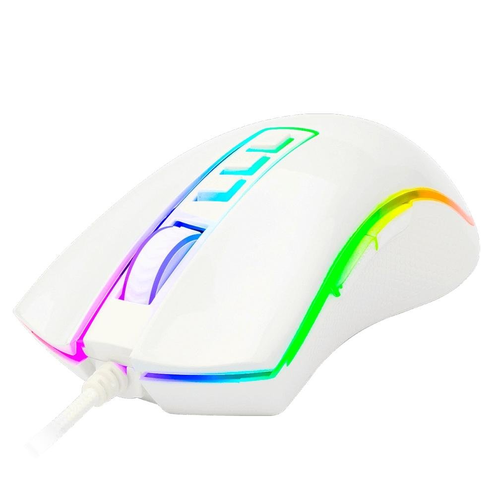 Kit Gamer Redragon Teclado Mecânico Kumara, RGB, Switch Outemu Blue, PT, Branco + Mouse Cobra M711, Chroma, 10000DPI, Branco - S118W - view 8