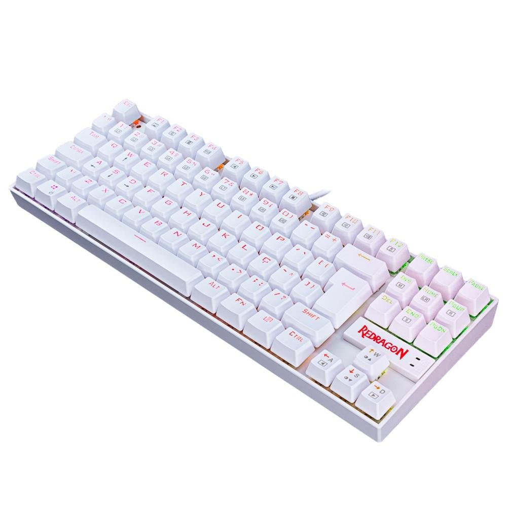 Kit Gamer Redragon Teclado Mecânico Kumara, RGB, Switch Outemu Blue, PT, Branco + Mouse Cobra M711, Chroma, 10000DPI, Branco - S118W - view 9