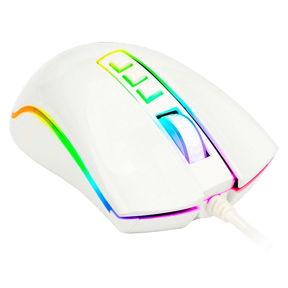Kit Gamer Redragon Teclado Mecânico Kumara, RGB, Switch Outemu Blue, PT, Branco + Mouse Cobra M711, Chroma, 10000DPI, Branco - S118W - view 10
