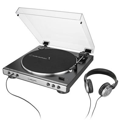 A combinação de toca-discos e fones de ouvido AT-LP60XHP permite que você aproveite seus registros de 33-1 / 3 e 45 RPM sem a necessidade de equipamen