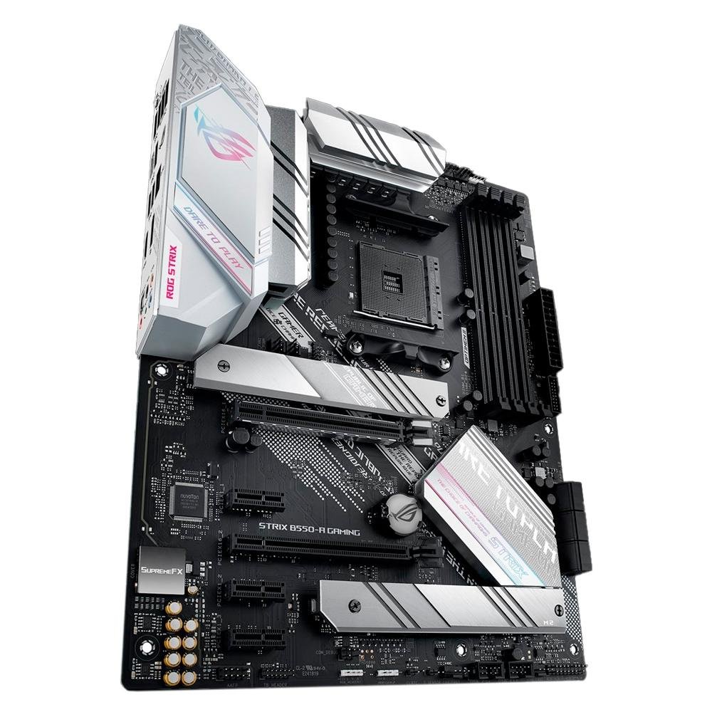 Placa-Mãe ASUS ROG Strix B550-A Gaming, AMD B550, ATX, DDR4, Preto e Cinza - 90MB15J0-M0EAY0