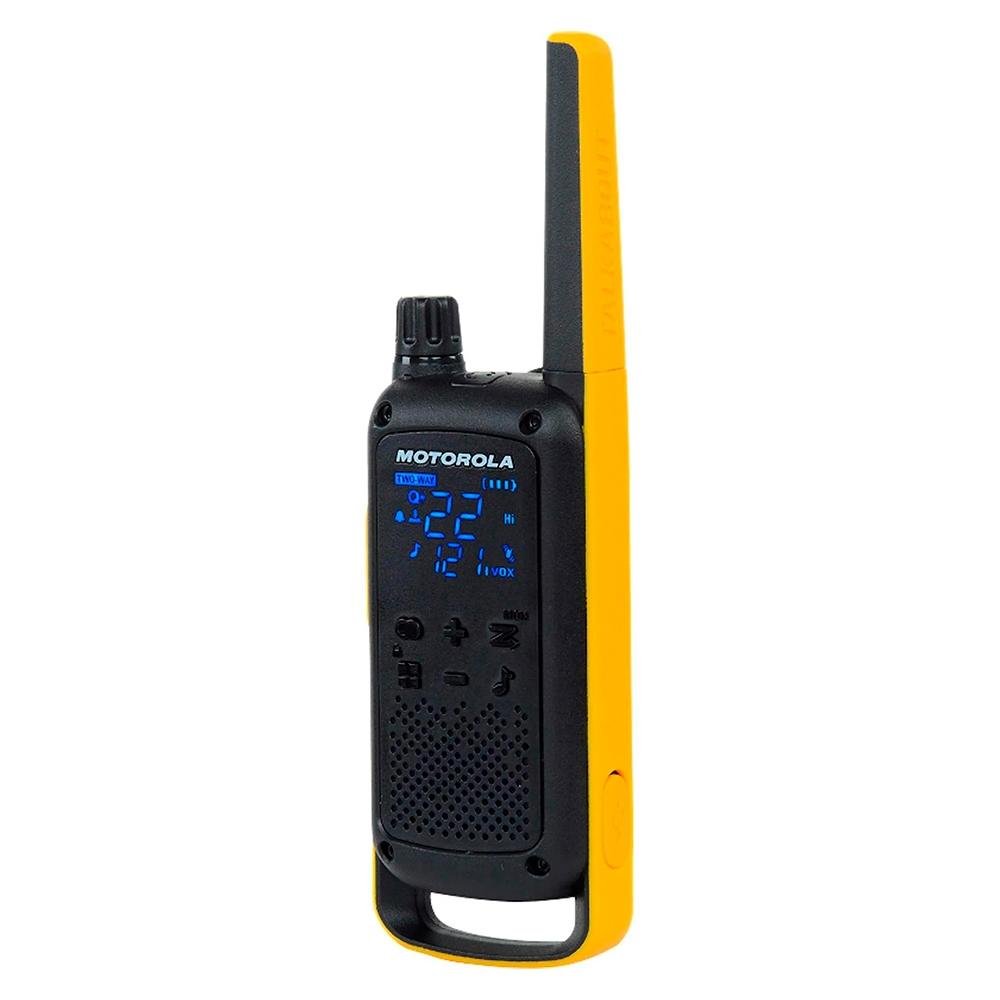 Imagem 2 de 7 do produto Rádio Comunicador Motorola Talkabout  T470BR, 26 canais, 35KM, Lanterna, IPX4, Preto/Amarelo - 71670