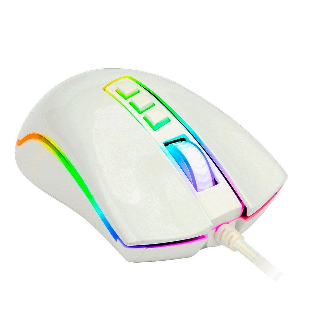 Mouse Gamer Redragon Cobra, Chroma RGB, 10000DPI, 7 Botões, Lunar White - M711W Mouse Gamer Redragon Cobra, Chroma RGB, 10000DPI, 7 Botões, Lunar White - M711W
