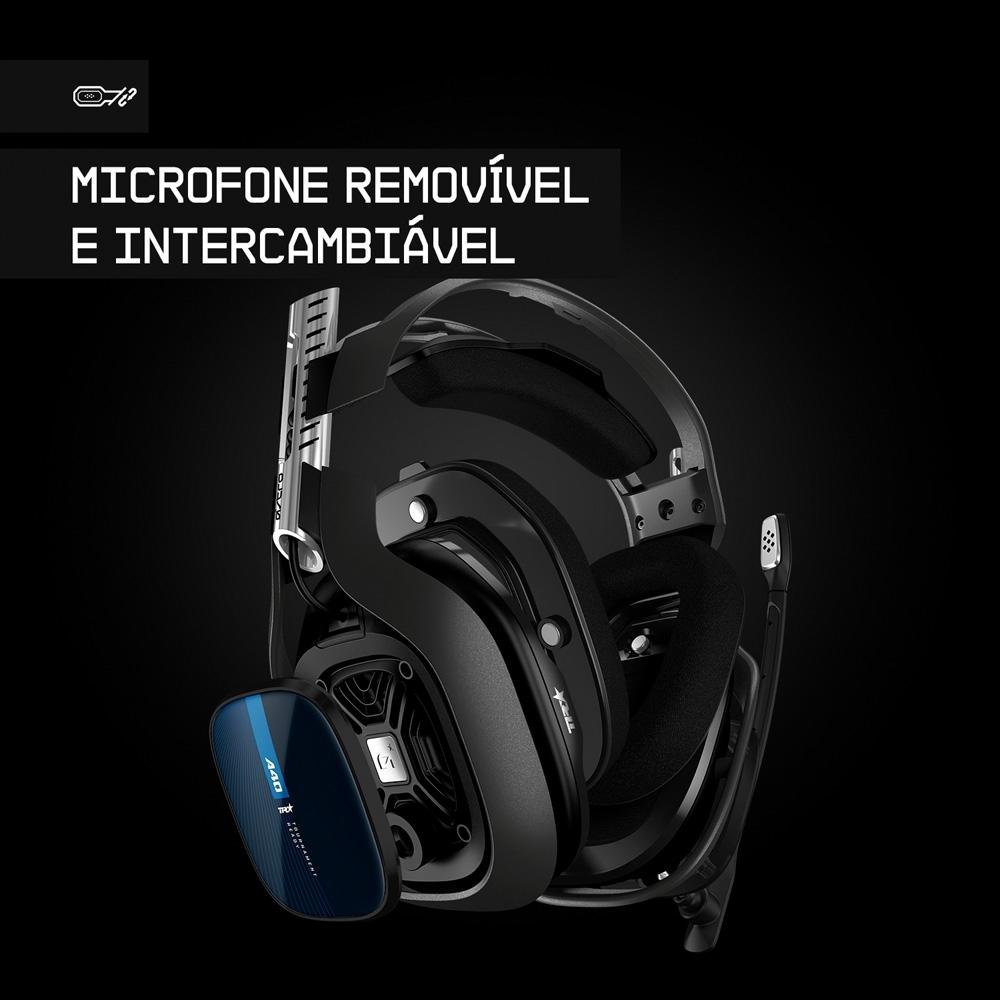 Imagem 5 de 7 do produto Headset ASTRO Gaming A40 TR para PS5, PS4, Xbox Series, Xbox One, PC e Mac - Preto/Azul - 939-001788