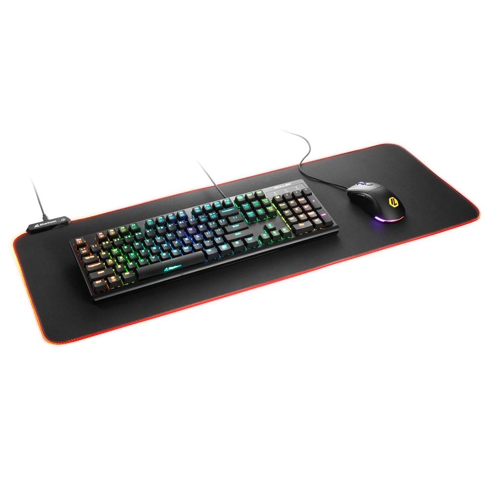 Imagem 2 de 8 do produto Mousepad Gamer Sharkoon 1337 Gaming Mat V2 800, RGB, Speed, Estendido (800x300mm)