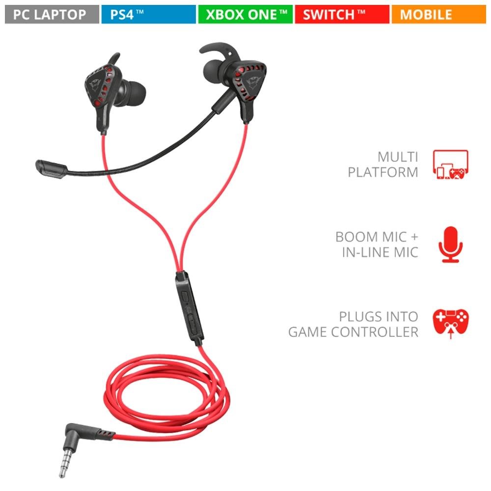 Fone de Ouvido Gamer Intra Auricular GXTrust GXT 408 Cobra Multiplataform Gaming Earphones, com Microfone - 23029 - view 7