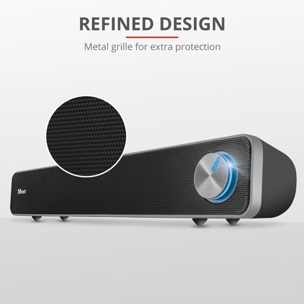 Soundbar Trust Arys, Iluminação LED, Design Compacto, 12W, 3.5mm, USB, Preto - 22946 - view 9